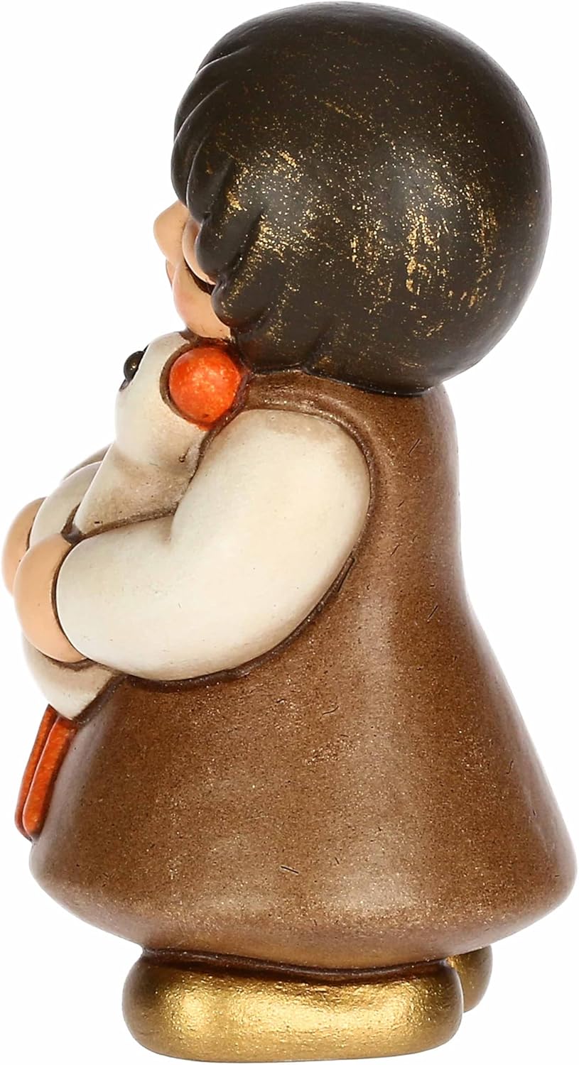 THUN, Mädchen mit Gans aus hochwertiger Keramik, Kollektion Klassische Krippe, Weihnachtskrippenfigu
