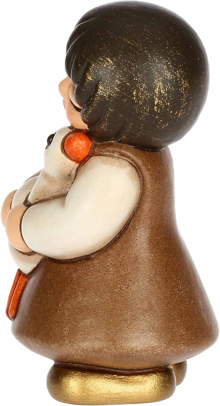 THUN, Mädchen mit Gans aus hochwertiger Keramik, Kollektion Klassische Krippe, Weihnachtskrippenfigu