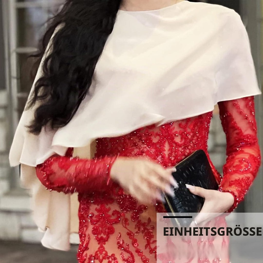 Ladiery Sheer Chiffon Capes Weiche Capelets für Frauen, leichte Tücher und Wraps für Abendpartykleid