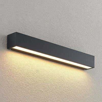 Lucande LED Wandleuchte aussen 'Lengo' (Modern) in Schwarz aus Aluminium (1 flammig,) - LED-Aussenwa