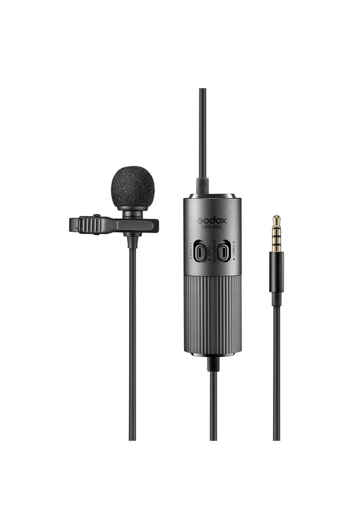 Godox LMS-60G Omnidirektionales Lavalier-Mikrofon mit einstellbarer Verstärkung