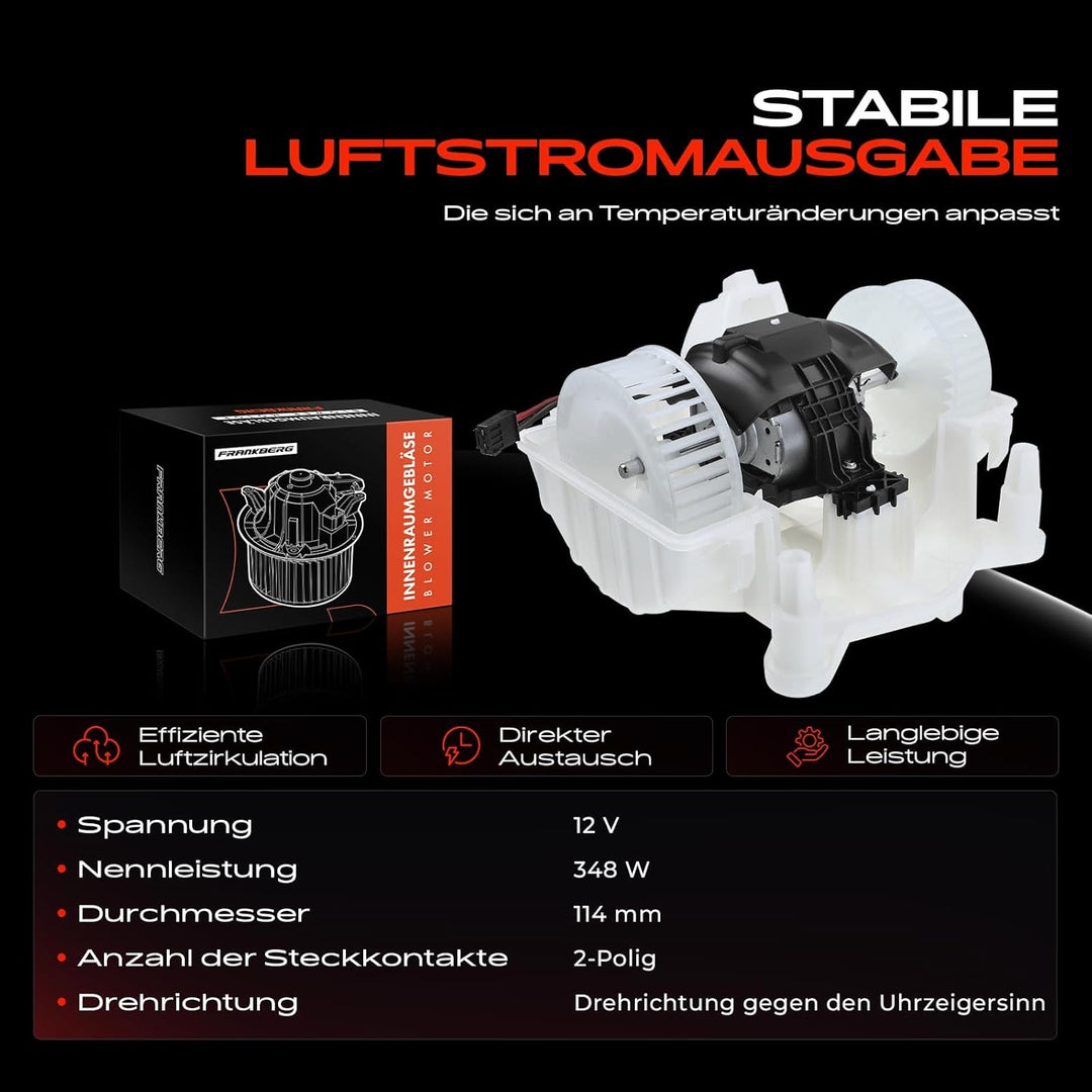 Frankberg Heizungsgebläse Gebläsemotor Kompatibel mit S-Klasse V222 W222 X222 A217 C217 2013-Heute R
