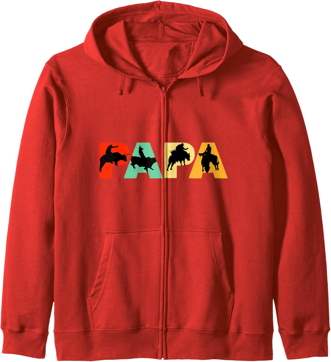 Retro-Bullenreiter-Papa, Lustiger Papa-Bullenreiter-Vater Kapuzenjacke