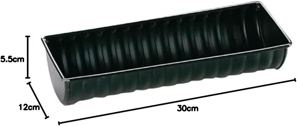 IBILI 822530 Kuchenform Moka halbrund, Stahl, schwarz, 30 x 5.5 x 12 cm (Packung mit 2) Schwarz 30 x