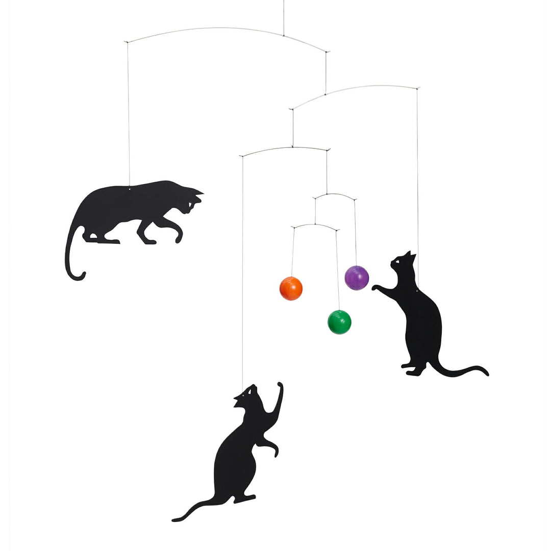 Flensted Mobiles Feline Mobile, Stahl, Mehrfarbig, 50x45 cm