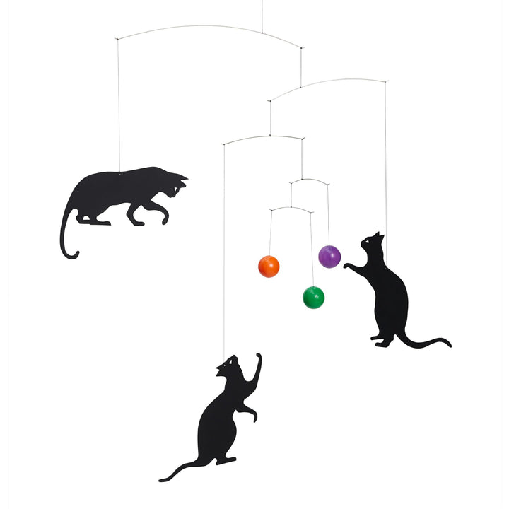 Flensted Mobiles Feline Mobile, Stahl, Mehrfarbig, 50x45 cm