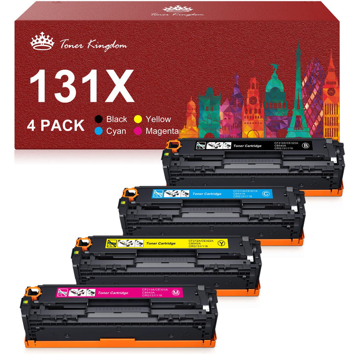 Toner Kingdom Kompatible Tonerkartusche für HP 131X CF210X CF210A 131A für HP Laserjet Pro 200 Color
