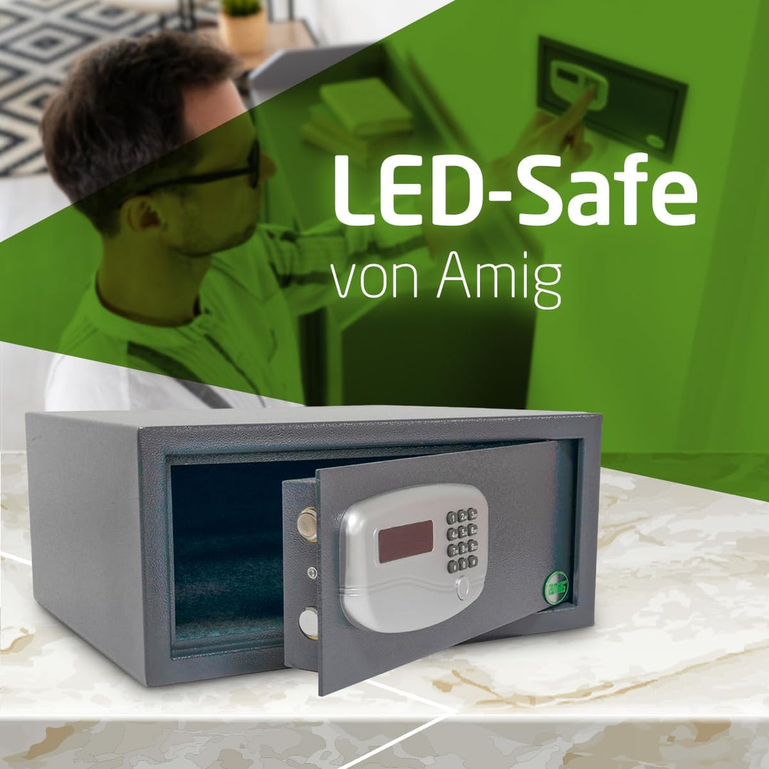 Amig - Tresor mit LED-Display | mit motorisiertem elektronischem Öffnungssystem | Safe zur Aufbewahr