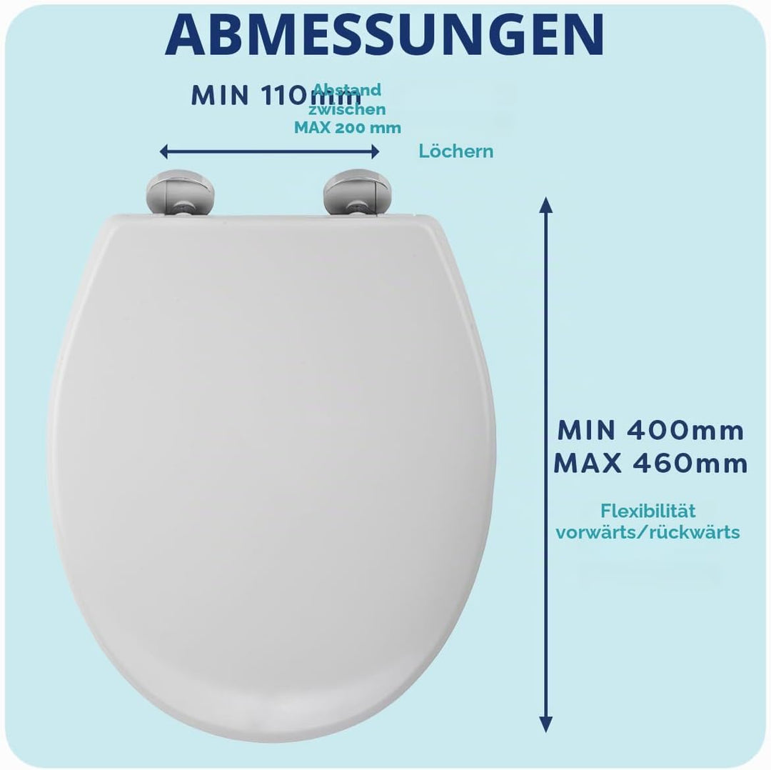 Croydex T.Seat SC Flex Fit WHT WL601722H, Kunststoff, weiss, 43 x 38 x 5 cm Standard Slow Close, Sta