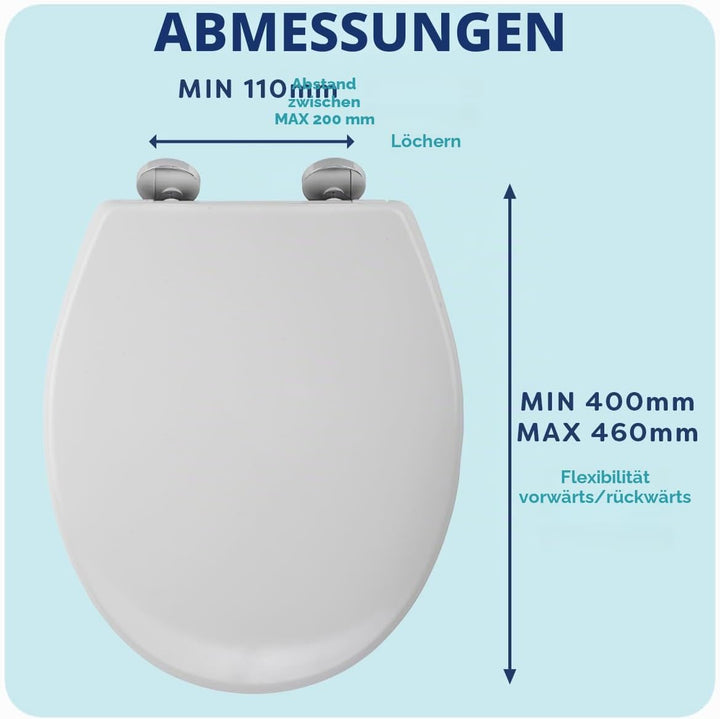 Croydex T.Seat SC Flex Fit WHT WL601722H, Kunststoff, weiss, 43 x 38 x 5 cm Standard Slow Close, Sta