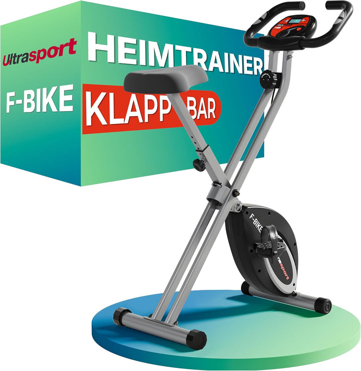 Ultrasport F-Bike/F-Rider Basics, Fahrradtrainer, Heimtrainer,klappbarer Hometrainer, LCD Display,op
