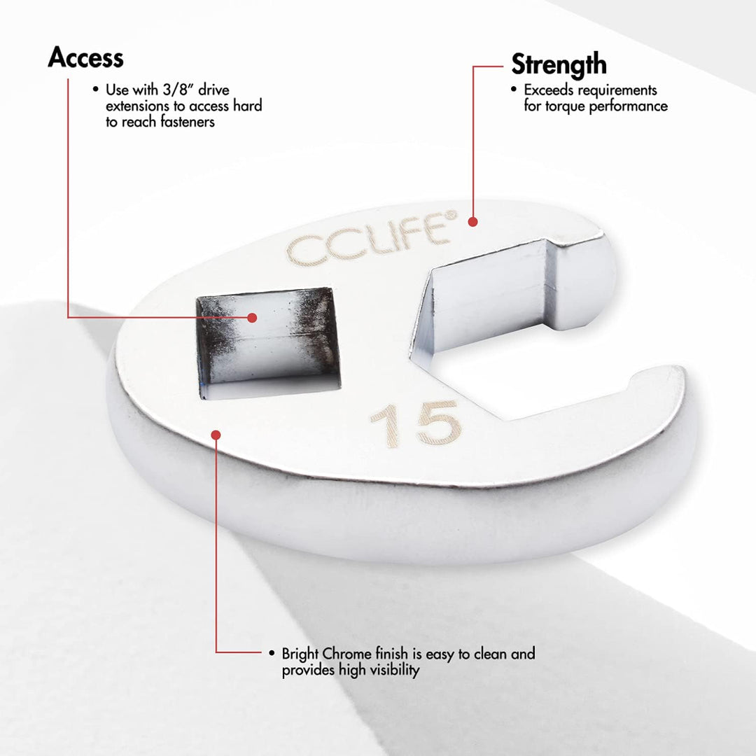 CCLIFE 10tlg Hahnenfussschlüssel Hahnenfuss Schlüssel Steckschlüssel Drehmoment 1/2" 3/8" Aussenvier