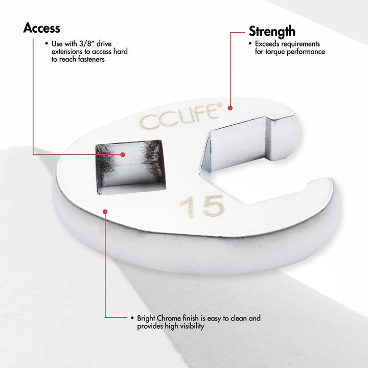 CCLIFE 10tlg Hahnenfussschlüssel Hahnenfuss Schlüssel Steckschlüssel Drehmoment 1/2" 3/8" Aussenvier