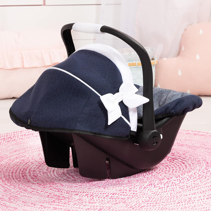Bayer Design 67981AA Puppenautositz mit Dach, verstellbarem Griff, Puppenzubehör, blau
