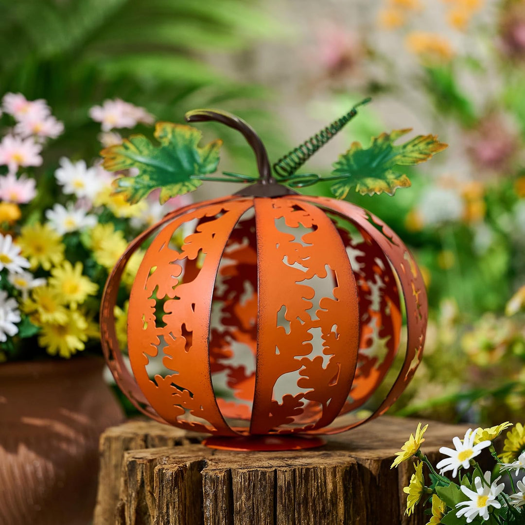 TERESA'S COLLECTIONS Herbstdeko,Gartendeko für Draussen,Metall Herbst Deko,Herbstdeko Outdoor,Hallow