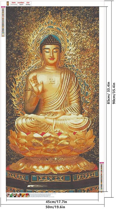 DCIDBEI 5D DIY Diamant Malerei Kit Buddha Diamanten Stickerei Mosaik Muster Wandmalerei Gemälde Male