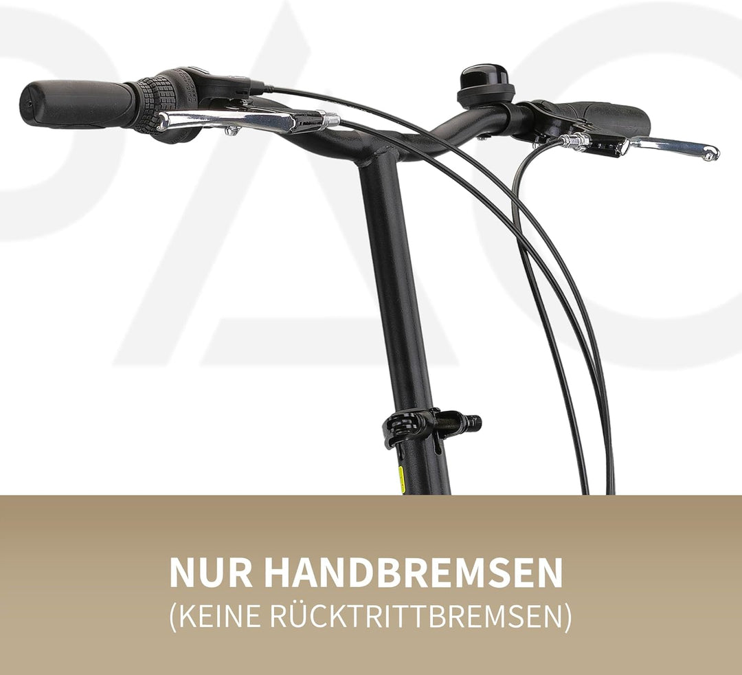PACTO Nine - Hollandrad Komfortables Klappfahrrad 27cm Stahlrahmen Bike 20 Zoll Bicycle Shimano Nexu