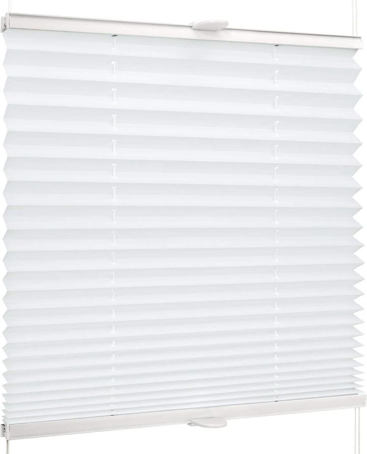 SchattenFreude Basic Klemmfix-Plissee für Fenster | Mit Klemm-Haltern | Ohne Bohren | Reinweiss, Bre