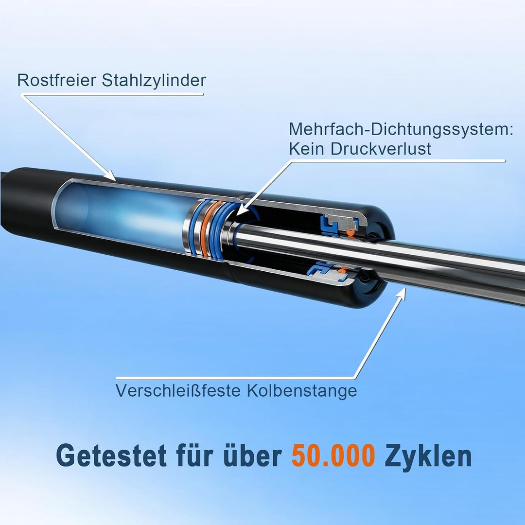 2Pcs Heckklappe Dämpfer Gasdruckfeder kompatibel für VW Polo 6R 6C 1.2L | Schrägheck 2011-2014, für