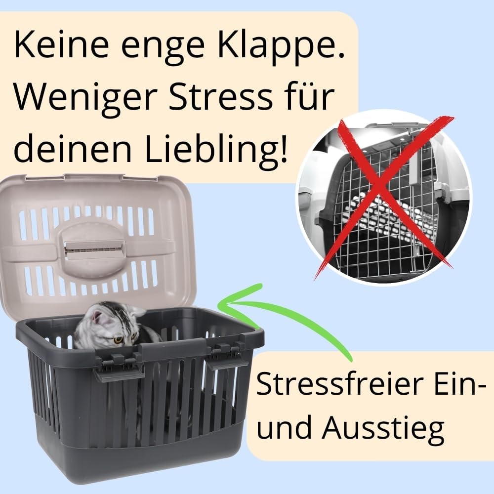 Transportbox Oben Öffnen Hunde Katzen Kleintier Transport Box Katzenbox Hundebox Open Top Stressfrei