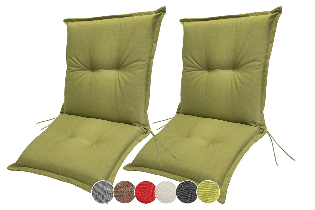 sunnypillow Stuhlauflagen Niedriglehner 100 x 50 (2er Set) - Gartenstuhlauflage Extra Dicke 9 cm - A