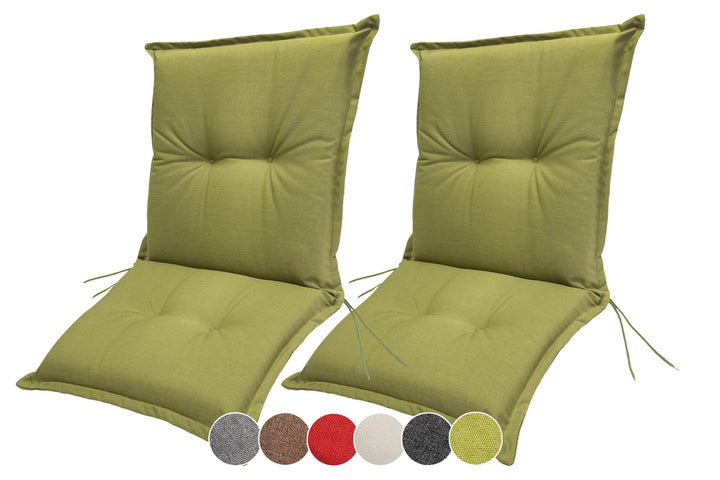 sunnypillow Stuhlauflagen Niedriglehner 100 x 50 (2er Set) - Gartenstuhlauflage Extra Dicke 9 cm - A