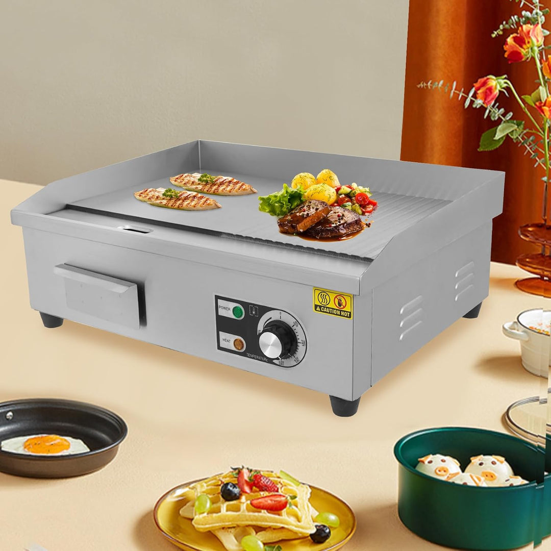 Elektrisch Tischgrill Elektrogrill Edelstahl Grillplatte | 3000W Grillplatte Elektrisch Gastro, Brat