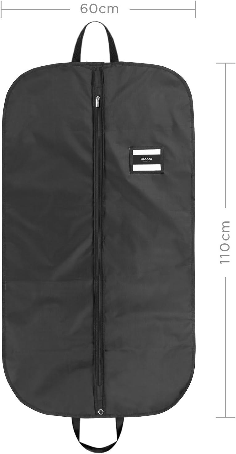 ecooe 2 x Schwarz Kleidersack Polyester Kleiderhülle Kleiderschutz Aufbewahrung 110 × 60 cm 110*60cm