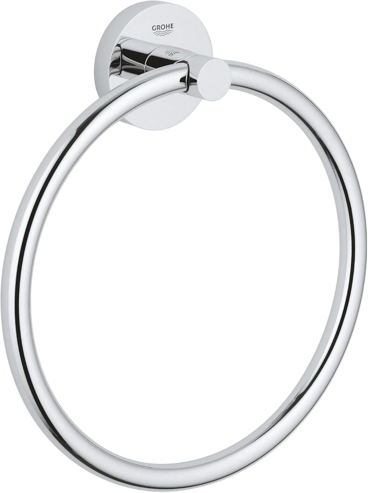 GROHE Start - Handtuchring (Material: Metall, verdeckte Befestigung), Chrom, 41174000 + Kleber für B