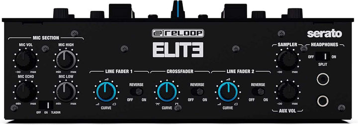 Reloop ELITE Professioneller DVS Performance Mixer für Serato DJ Pro, 16 grosse, anschlagsdynamische