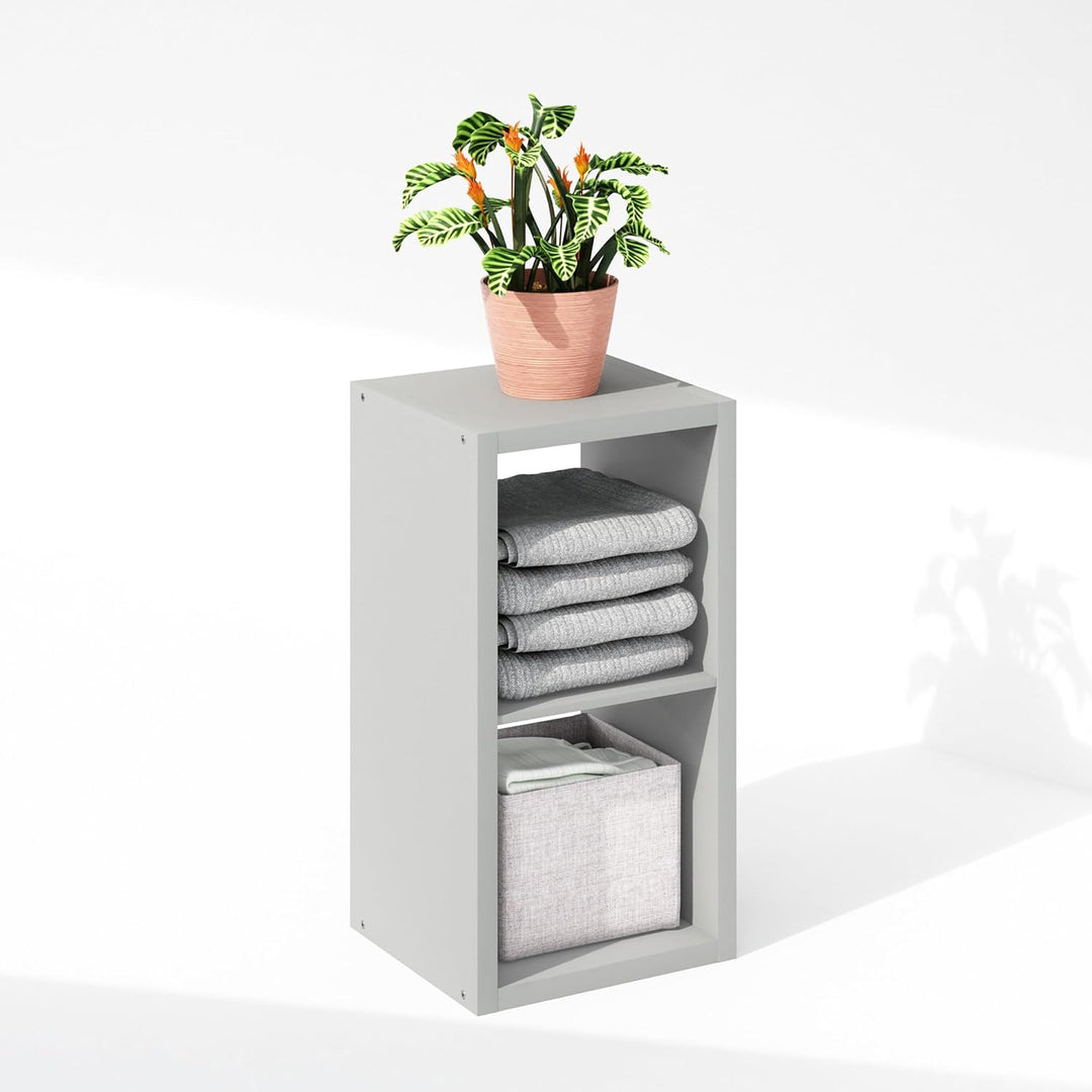 Furinno Cubic Offenes Rückwand-Multifunktionsregal für Kleidung &amp; Schrankaufbewahrung, 2-Fächer, Hel