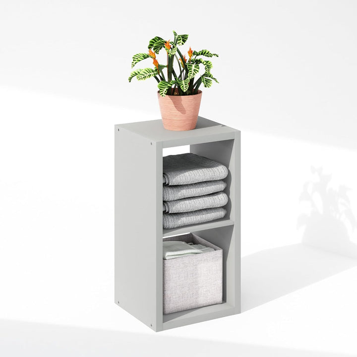 Furinno Cubic Offenes Rückwand-Multifunktionsregal für Kleidung &amp; Schrankaufbewahrung, 2-Fächer, Hel