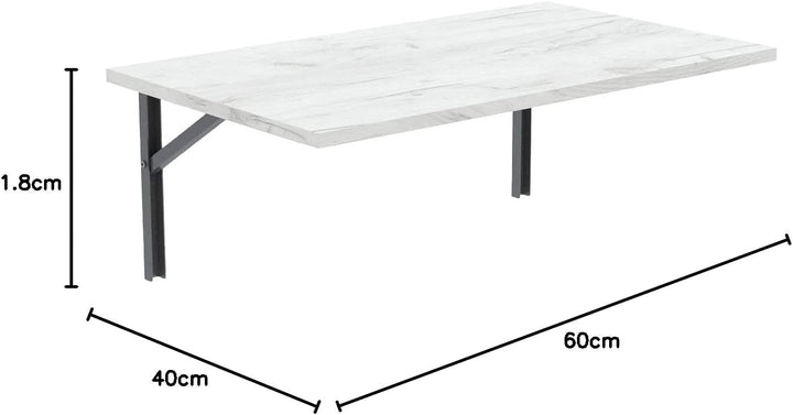 mikon 60x40 | Wandklapptisch Klapptisch Wandtisch Küchentisch Schreibtisch Kindertisch | Weiss Craft