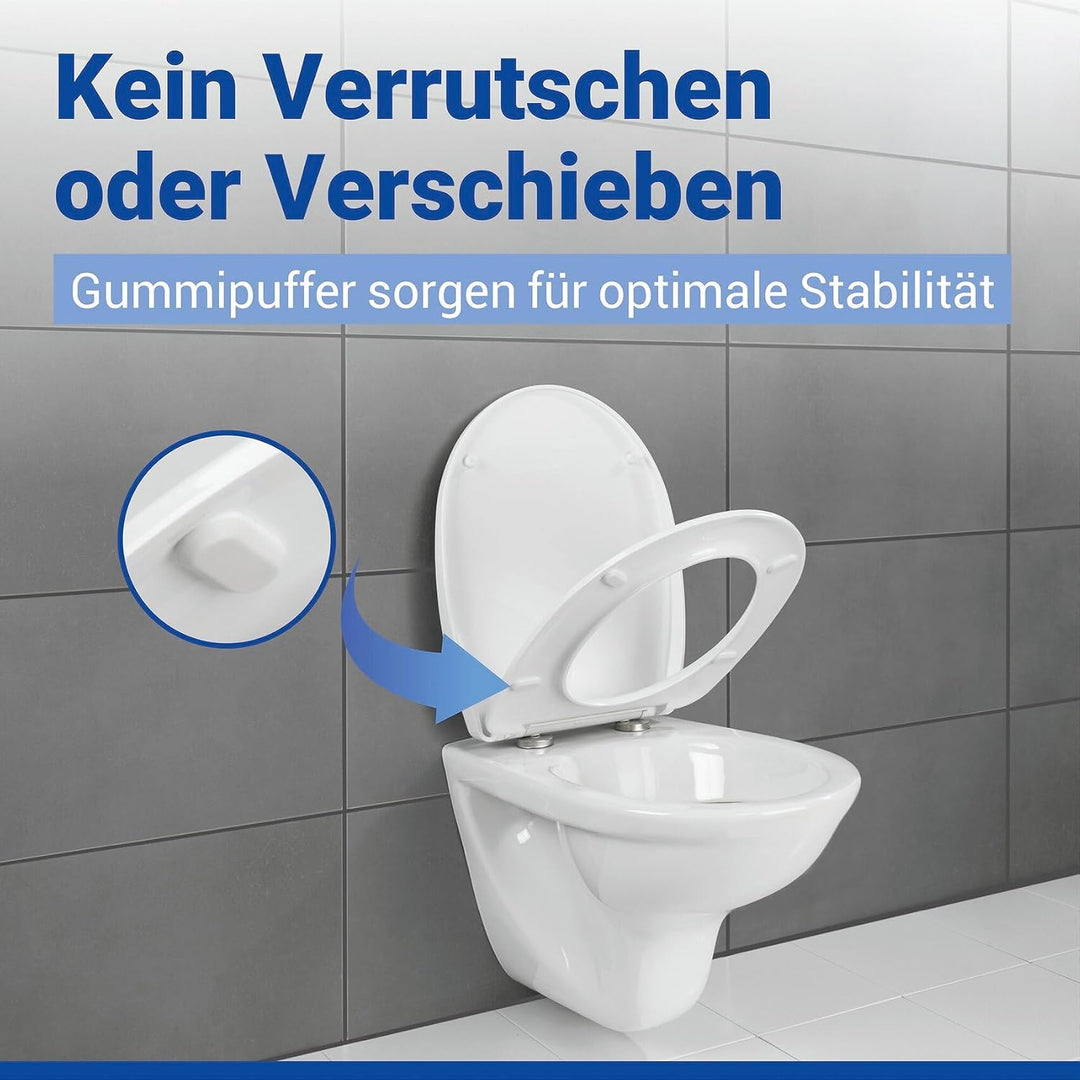 WENKO WC Sitz Mod. Agen, Toilettendeckel mit Absenkautomatik, Relief-Druck und Blätter-Motiv, hohe B