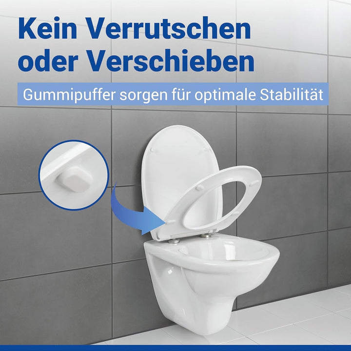 WENKO WC Sitz Mod. Agen, Toilettendeckel mit Absenkautomatik, Relief-Druck und Blätter-Motiv, hohe B