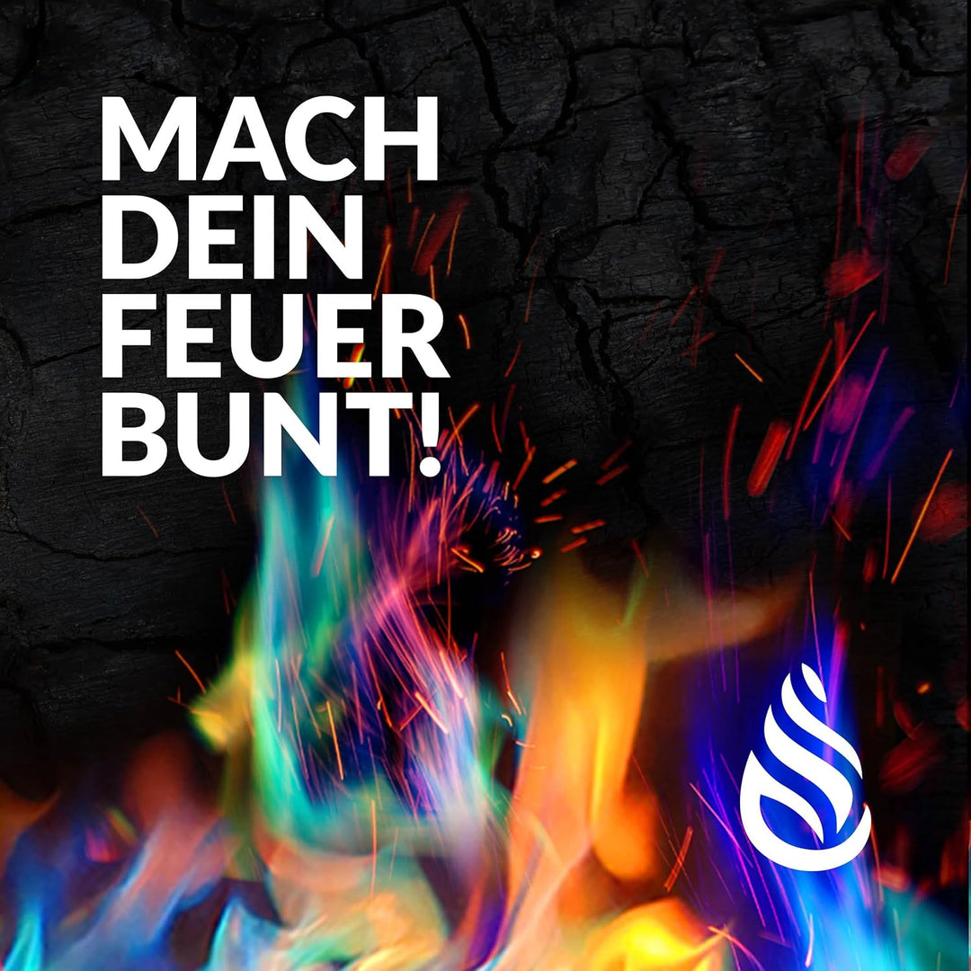 Pulver für buntes Feuer 250 Gramm für Feuerstellen, Kamin, Ofen, Lagerfeuer oder für Outdoor-Events.