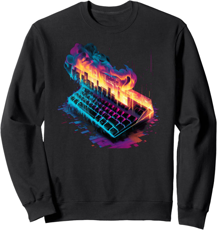 Gaming-Tastatur auf Feuer Sweatshirt