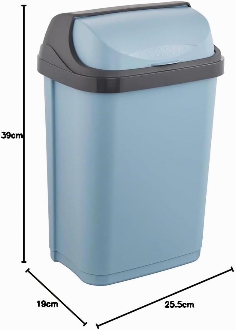 keeeper Abfallbehälter mit Rolldeckel, 10 l, 25,5 x 19 x 39 cm, Rasmus, Blau (Nordic Blue) Nordic Bl