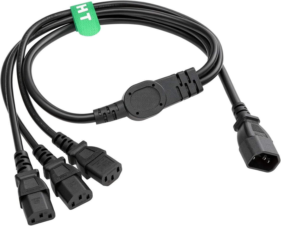 HangTon USV PDU Computer PC Stromverteilerkabel IEC320 C14 bis 3 x C13 10A 250V Verlängerungskabel (