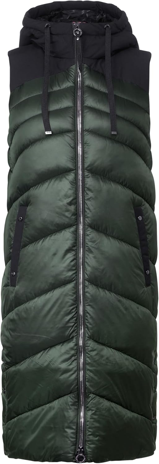 Street One Damen Lange Materialmix Weste 42 Dark Verdant Green, 42 Dark Verdant Green