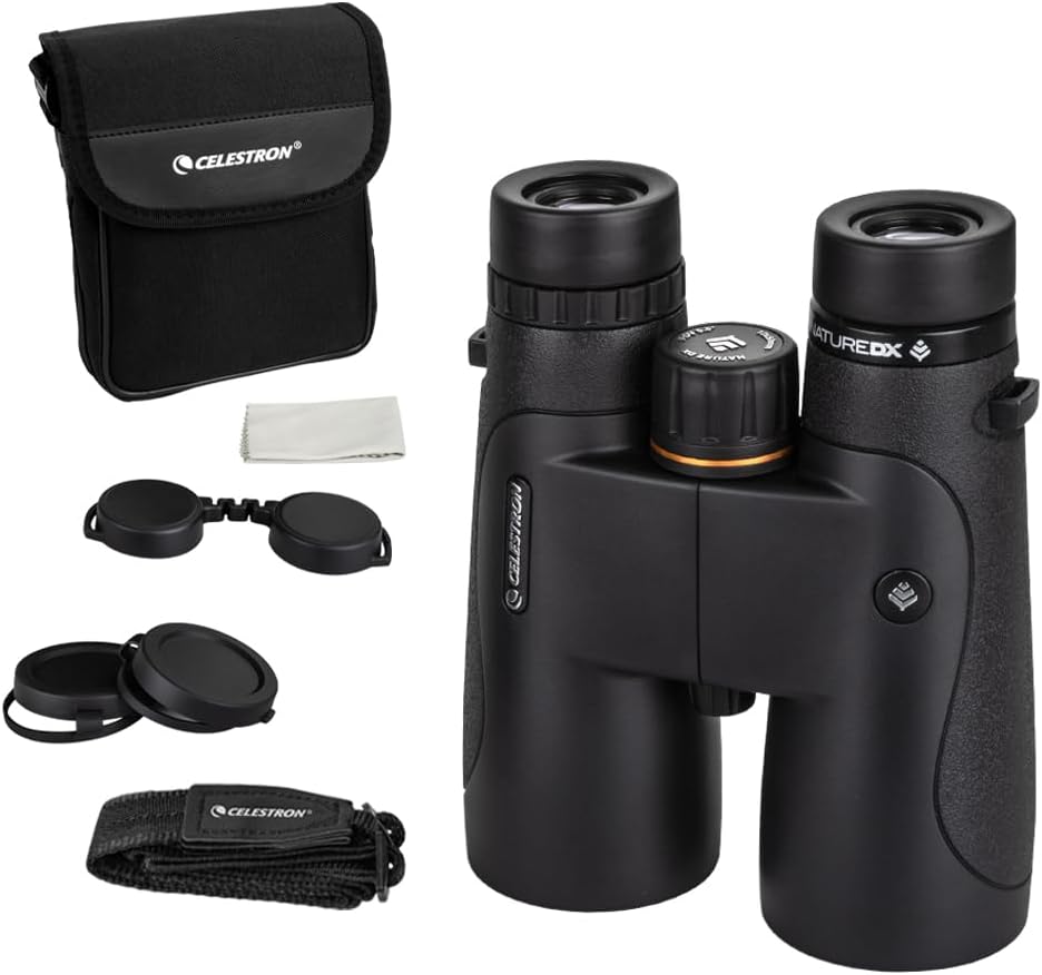 Celestron 72325 Nature DX 10x50 Fernglas für Natur- und Vogelbeobachtungen, vollvergüter mit BaK-4-P