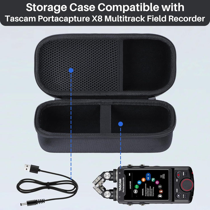Hart Schutz Hülle Etui Tasche für Tascam Portacapture X8 Portabler Spur High Resolution Rekorder für
