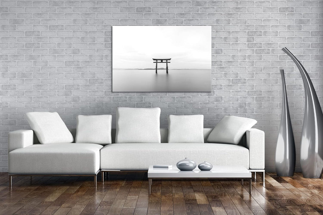 deyoli Wahrzeichen der japanischen Shinto-Religion Effekt: Schwarz&amp;Weiss,Format: 80x60 als Leinwandb