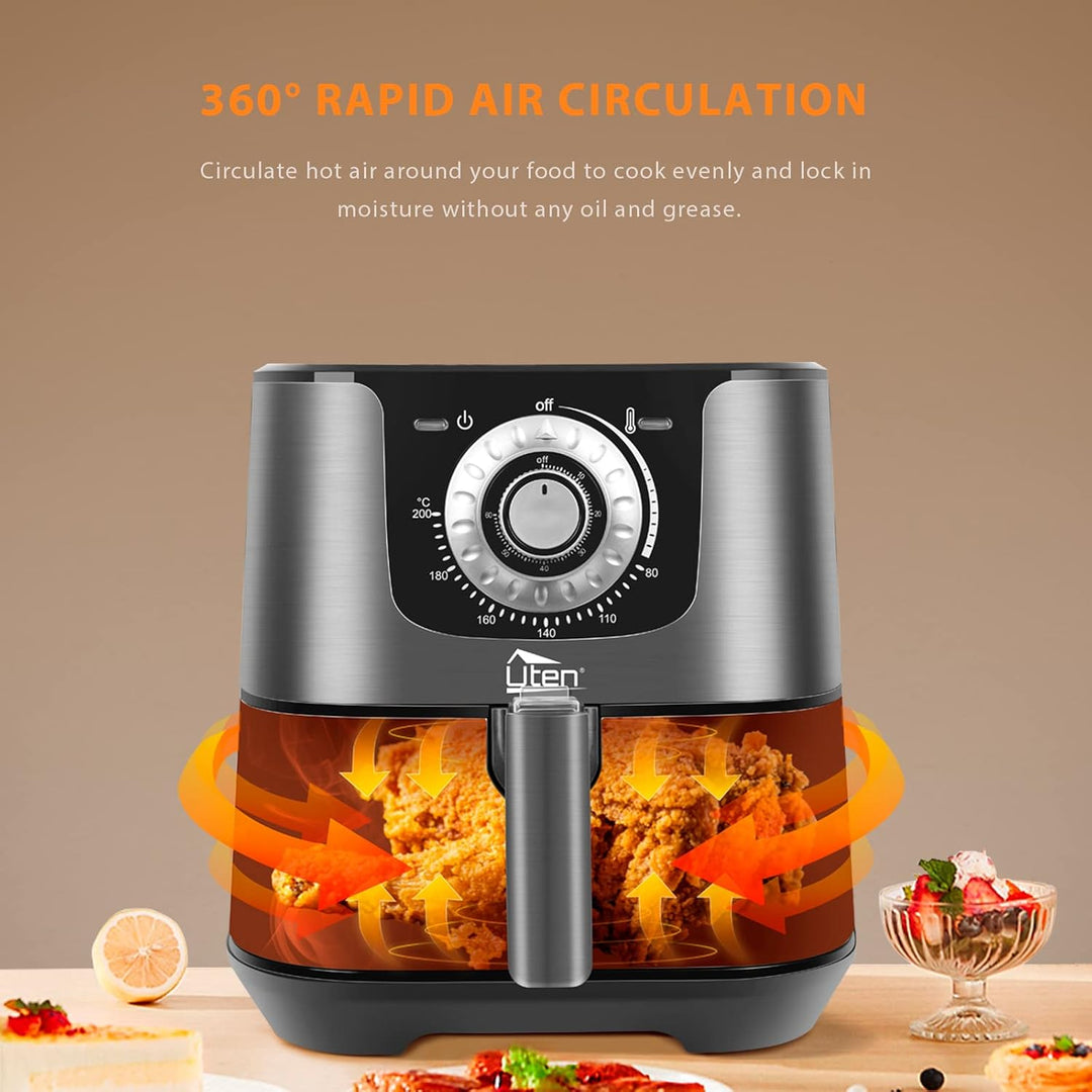 Heissluftfritteuse, 5.5L XXL Airfryer Uten Heissluftfriteuse 1700W Luftfritteuse mit Vorheizen & War