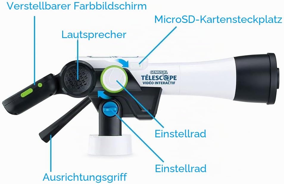 VTech - Genius XL Interaktives Video-Teleskop für Kinder mit digitalem Farbdisplay, Fotos und Videos