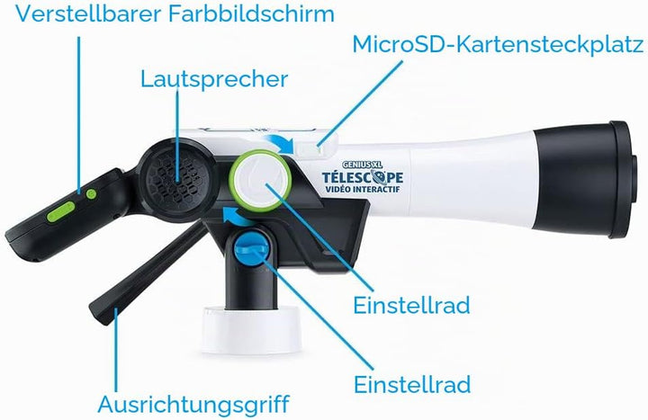 VTech - Genius XL Interaktives Video-Teleskop für Kinder mit digitalem Farbdisplay, Fotos und Videos