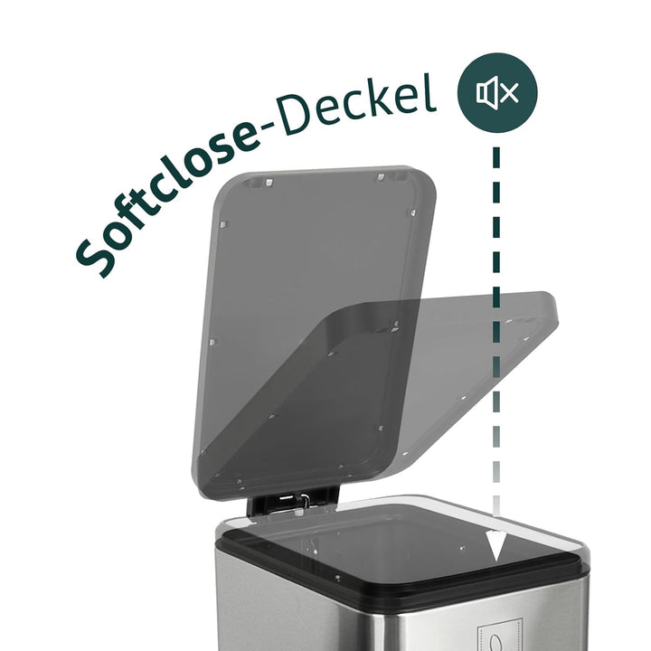 SVITA STM18 Mülleimer Treteimer Tretmülleimer Abfalleimer 18l inkl. Inneneimer Softclose-Deckel Fuss