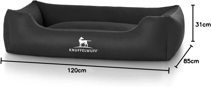 Knuffelwuff Kunstleder Hundebett Sidney XXL 120 x 85cm Schwarz