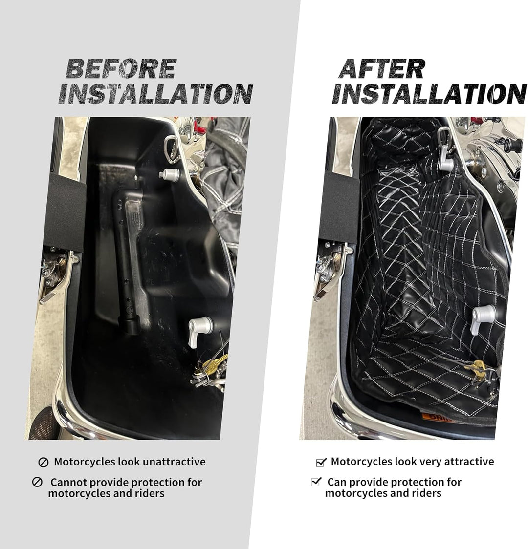 HDBUBALUS Ungedehnte Saddlebag Liner Einsätze Red Thread kompatibel mit Harley 2014-2021 1 Paar Rote