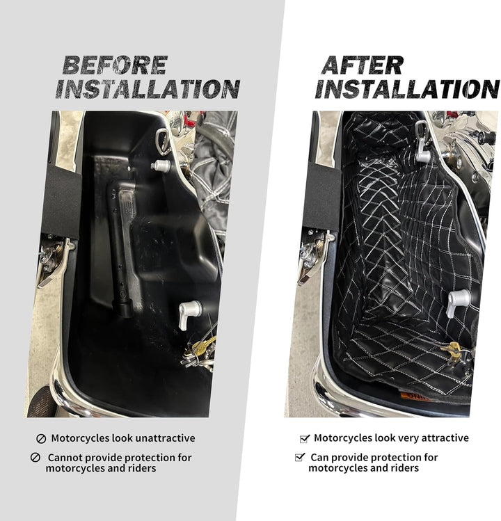 HDBUBALUS Ungedehnte Saddlebag Liner Einsätze Red Thread kompatibel mit Harley 2014-2021 1 Paar Rote